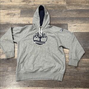 Timberland Gray Hoodie Sweatshirt with Iconic Logo